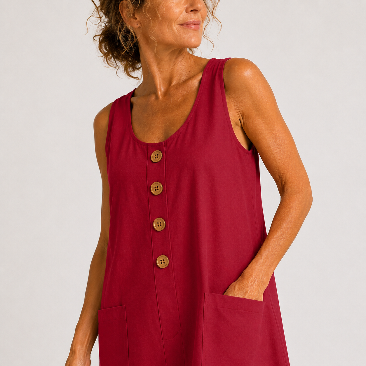 Macey™ | Breezy Cotton-Linen Midi Dress