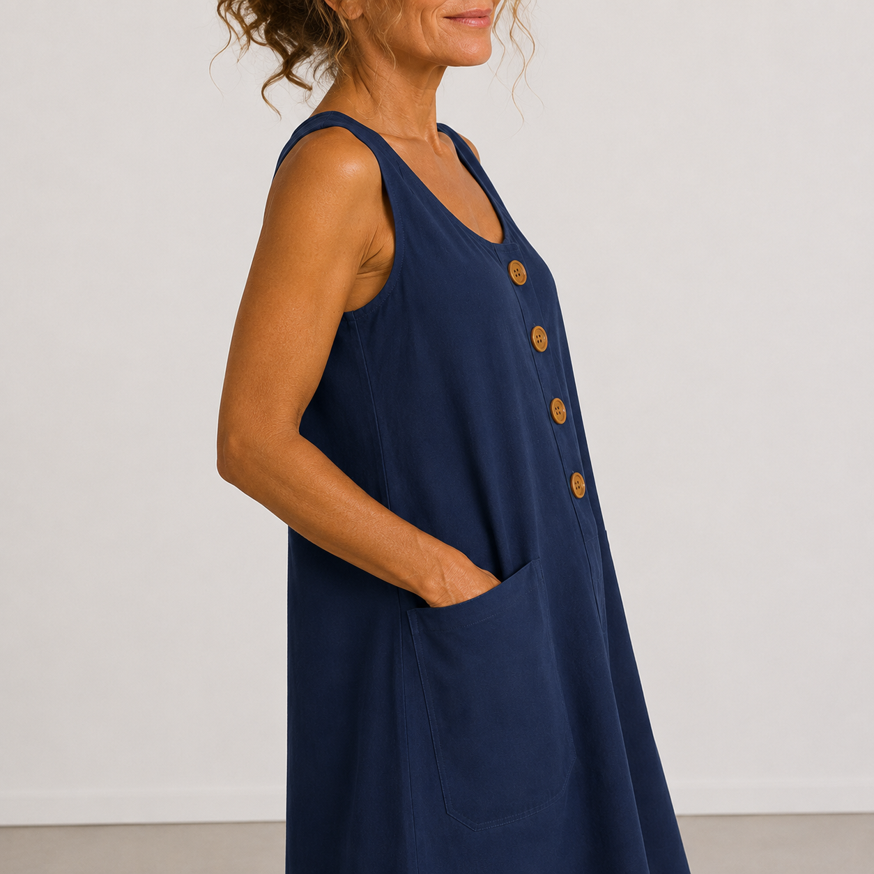 Macey™ | Breezy Cotton-Linen Midi Dress