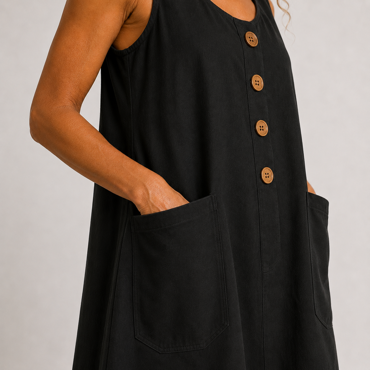 Macey™ | Breezy Cotton-Linen Midi Dress