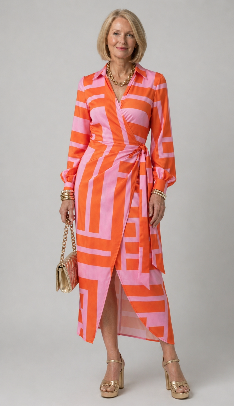 Ivy & Grace™| Printed Wrap Dress