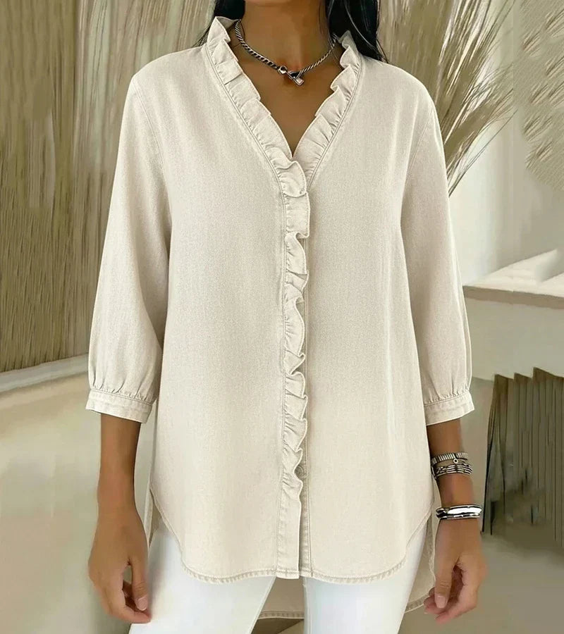 Abigail™ | Relaxed Longline Denim Blouse