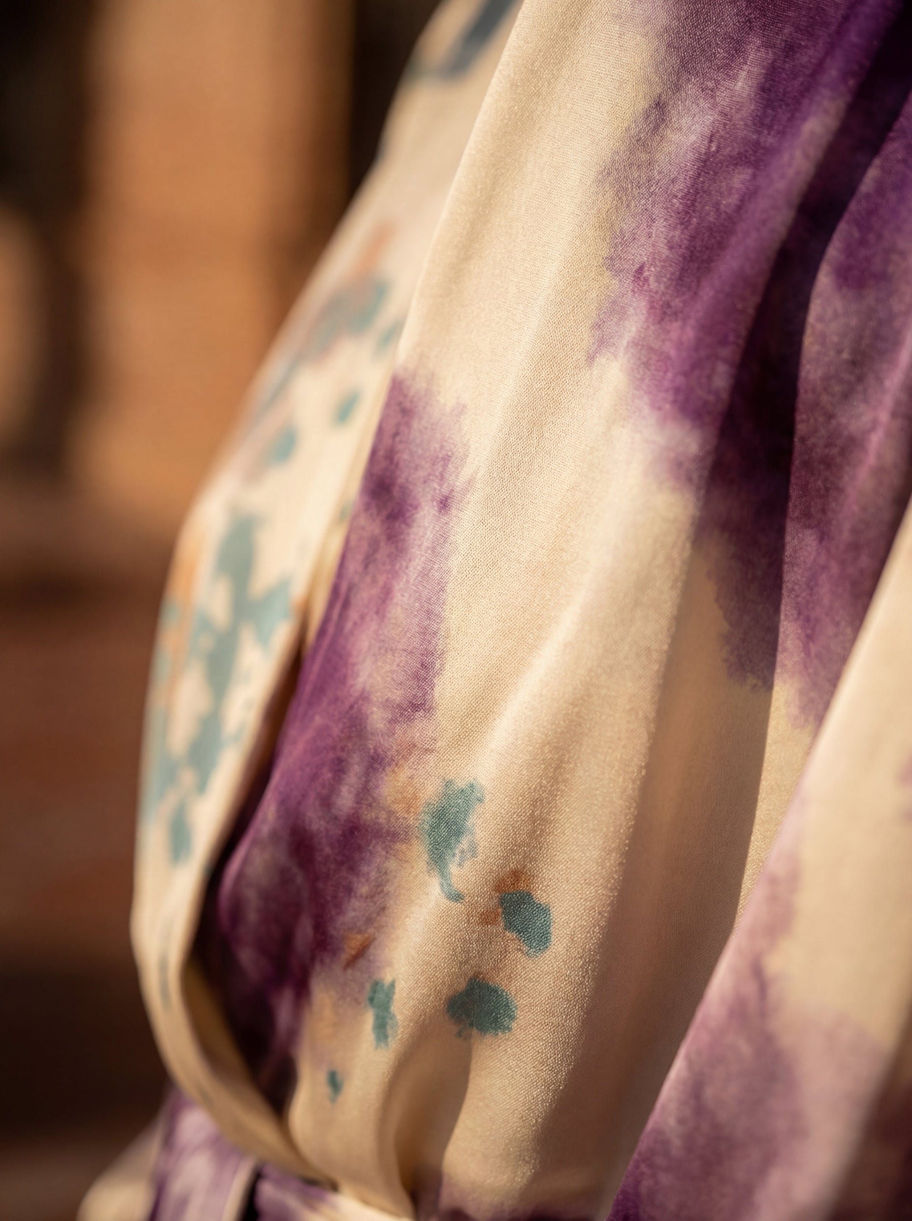 Valeria | V-Neck Watercolour Midi Dress
