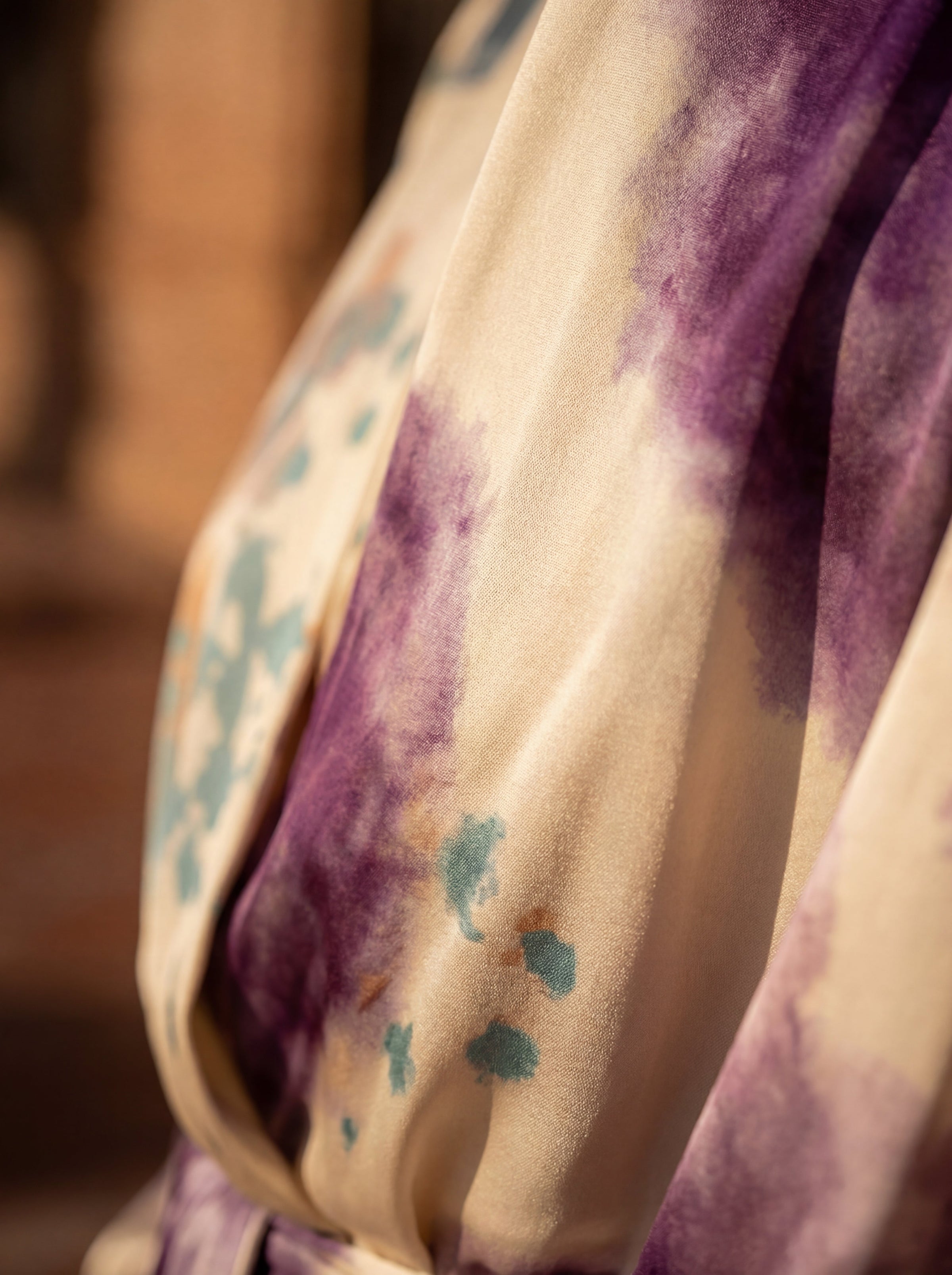 Valeria | V-Neck Watercolour Midi Dress