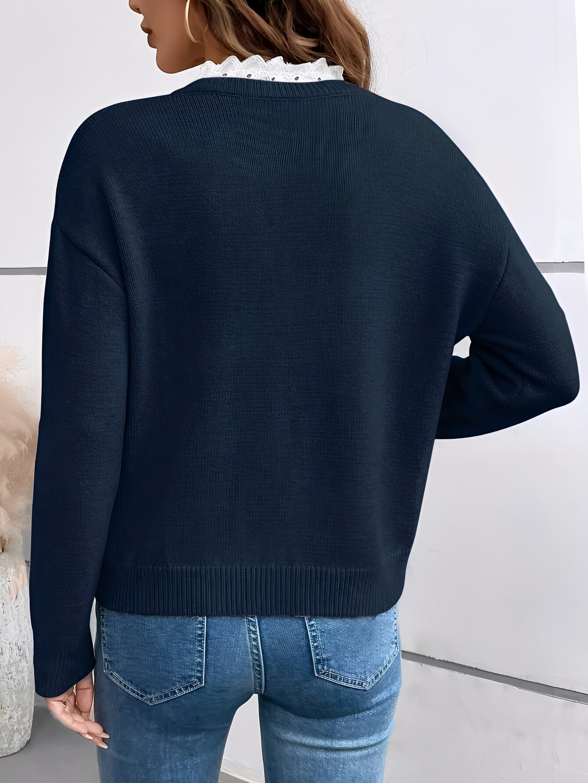 Kaitlyssa™ | Lace-Detail Knit Jumper
