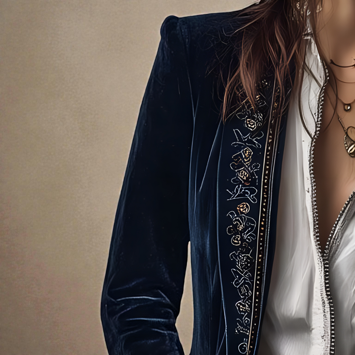 Elena™ | Velvet Statement Blazer