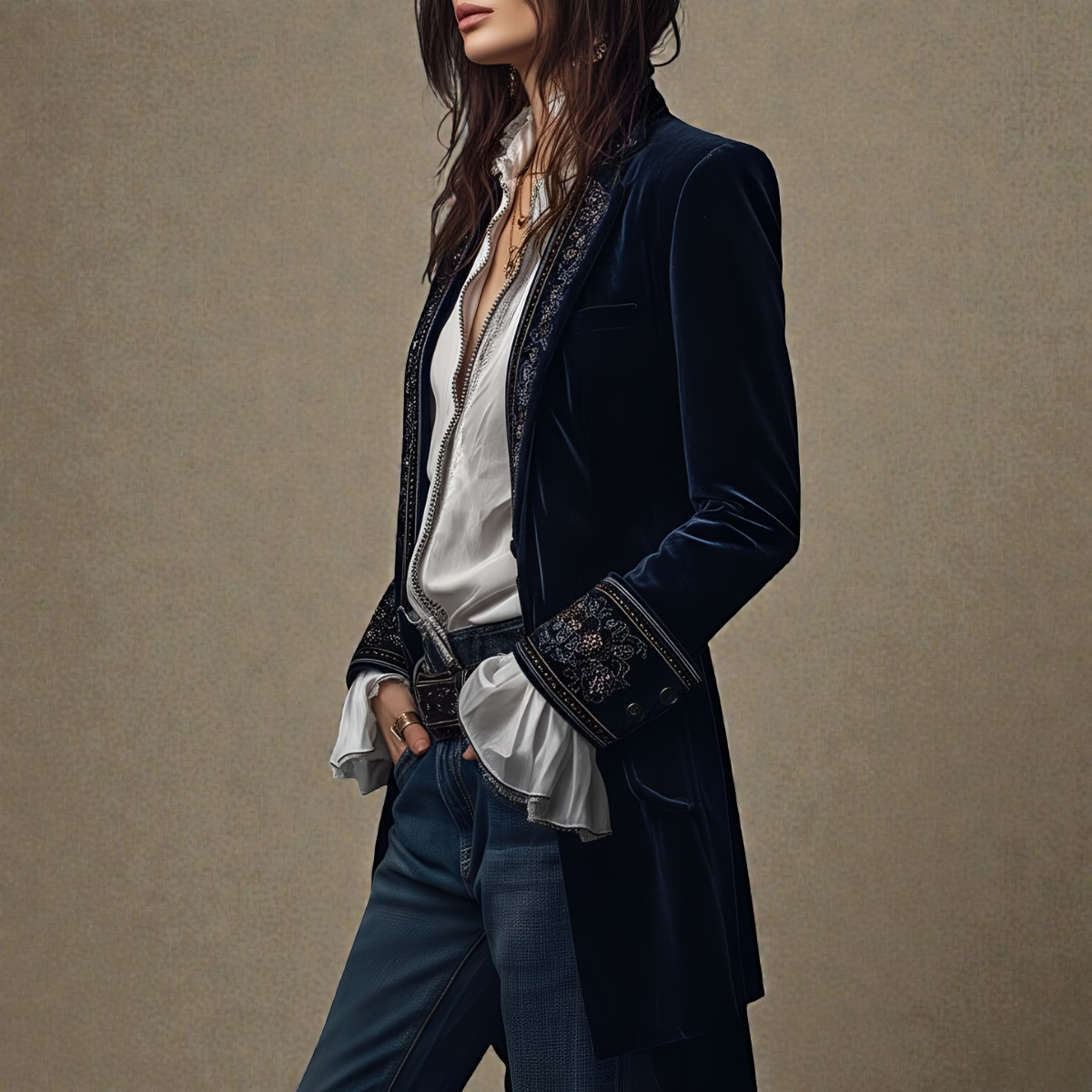 Elena™ | Velvet Statement Blazer