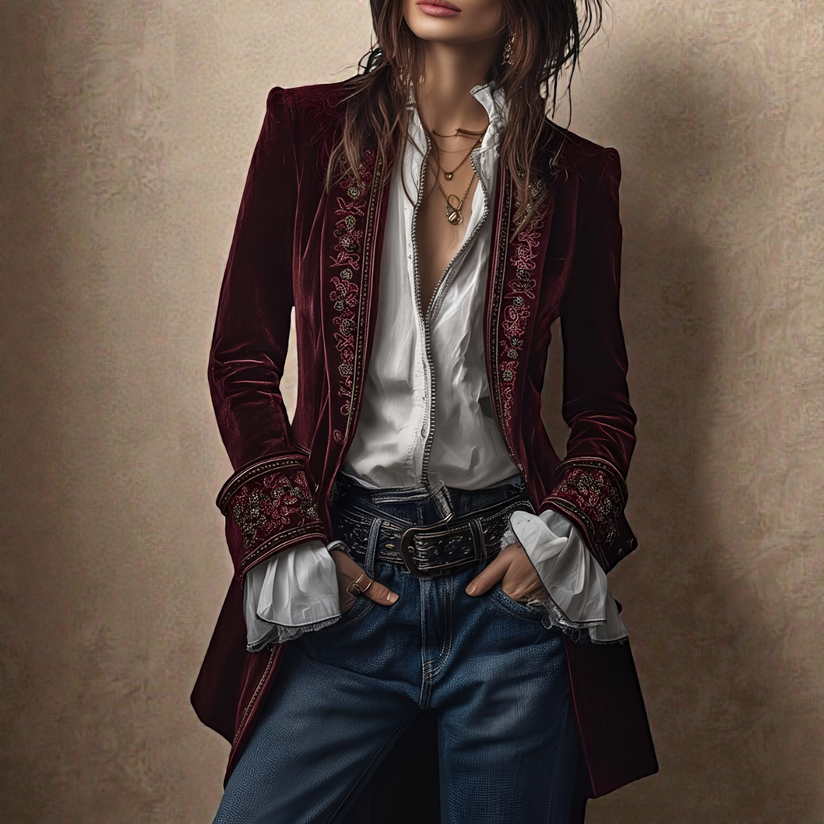 Elena™ | Velvet Statement Blazer