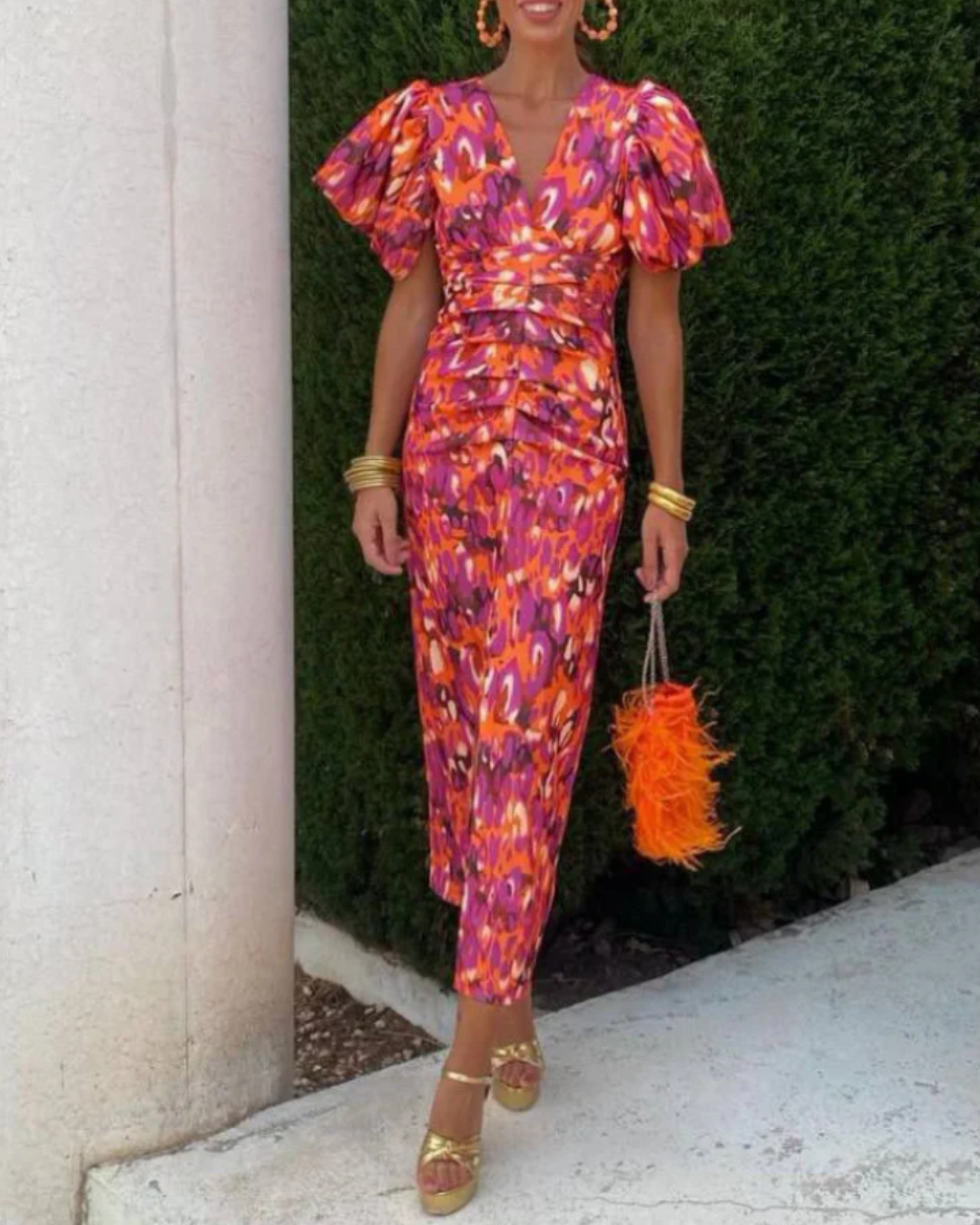 Ivy & Grace™ | Vivid Pleated Midi Dress