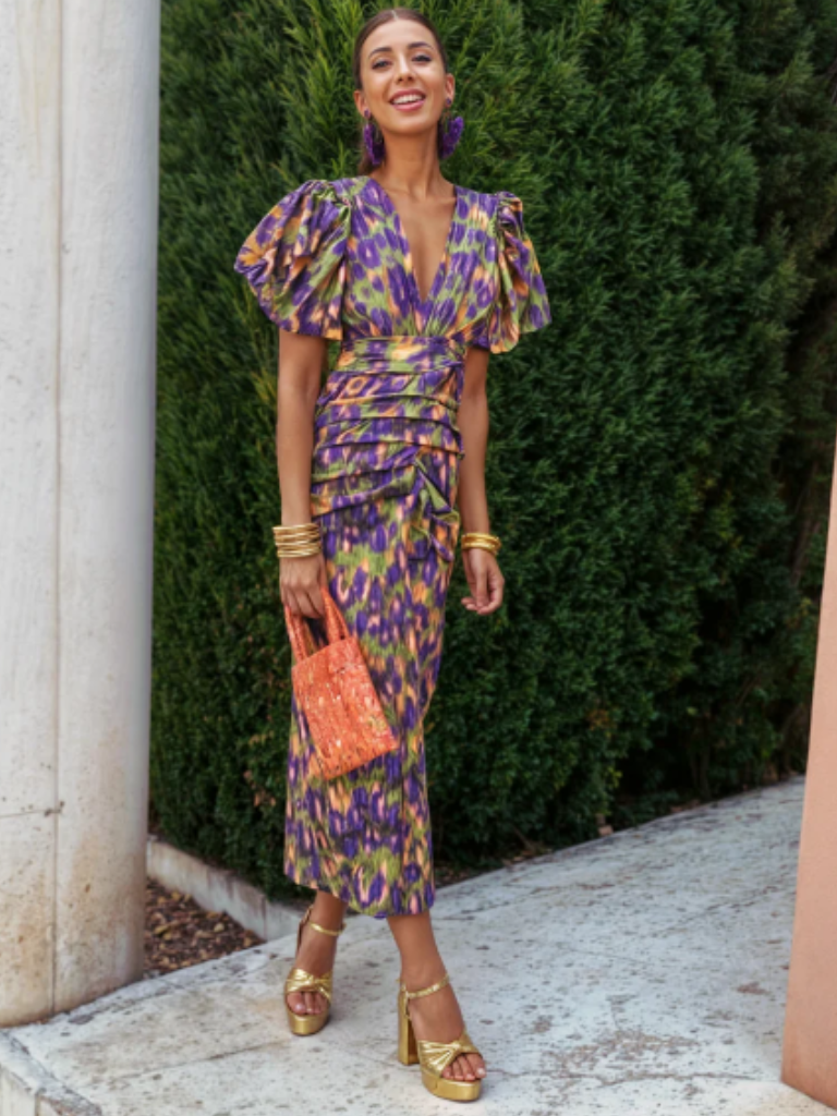 Ivy & Grace™ | Vivid Pleated Midi Dress
