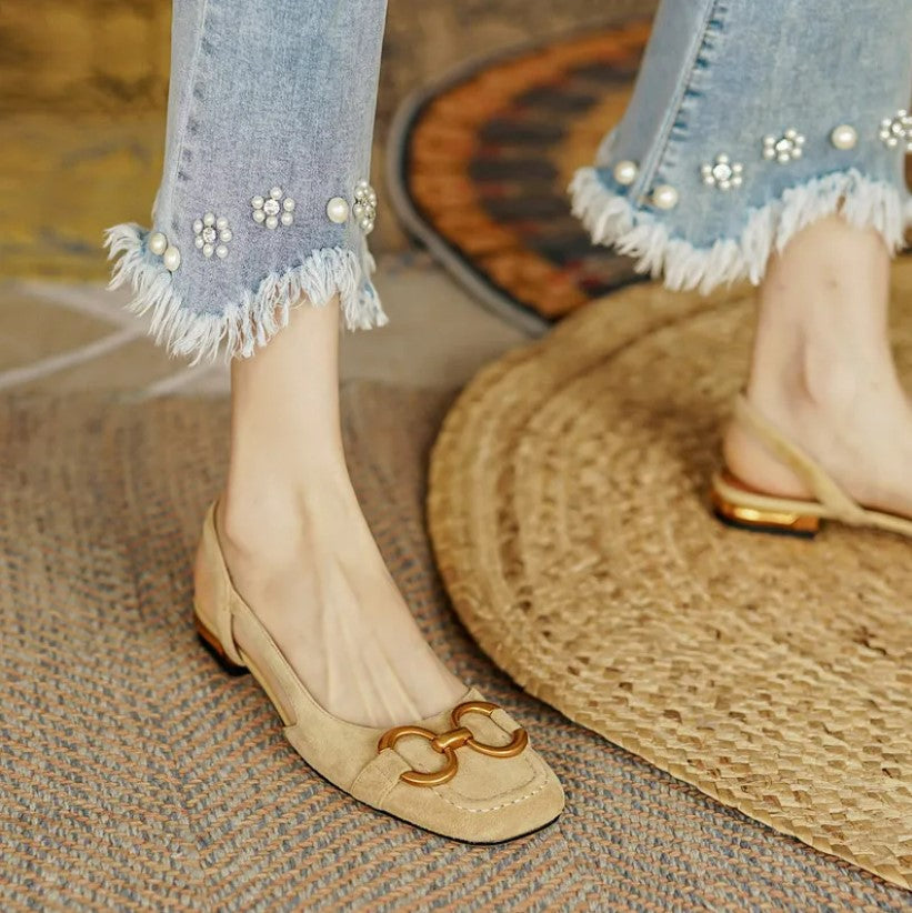 Brenna™ | Leather Buckle Comfort Sandals