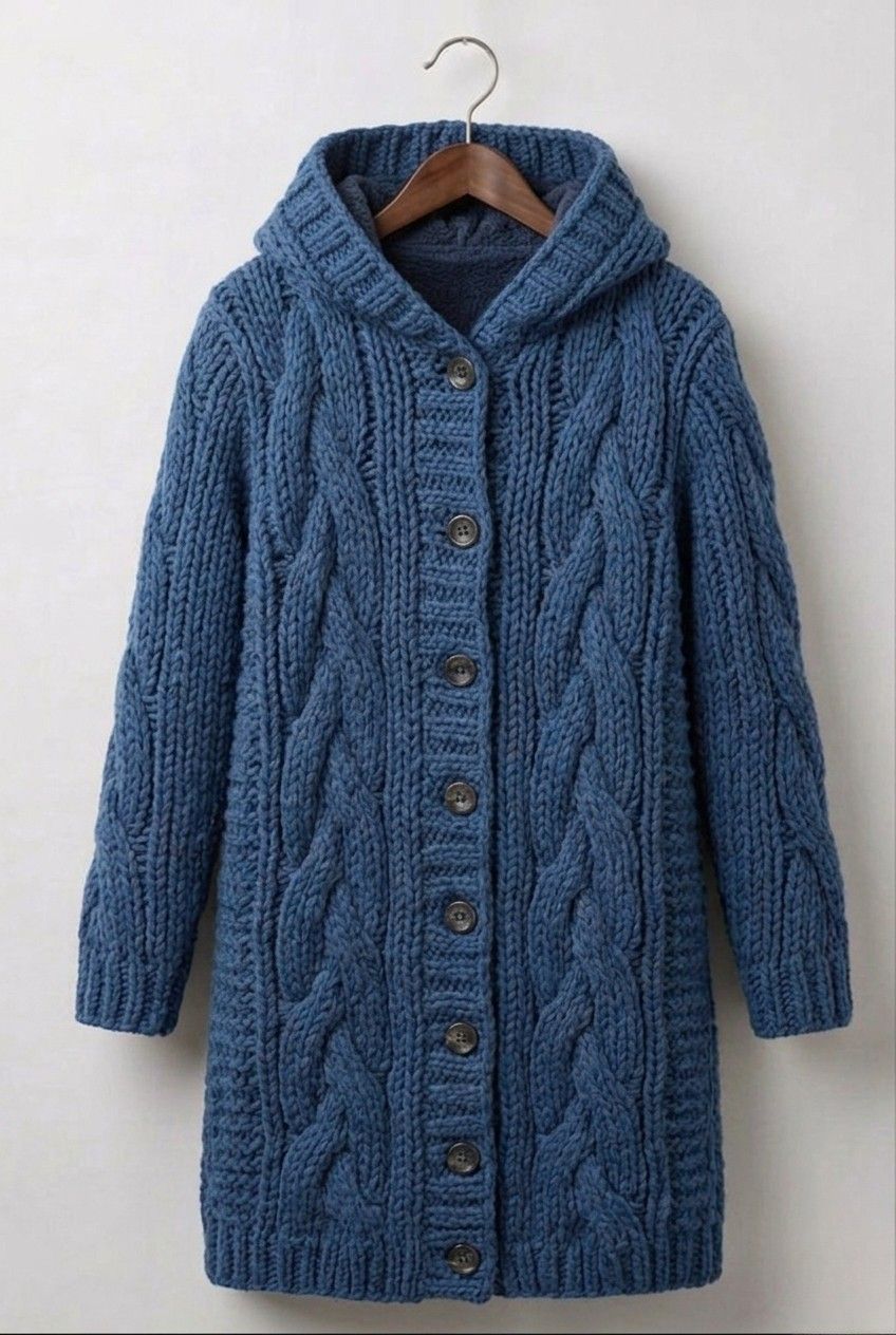 Karina™ | Hooded Cable-Knit Longline Cardigan