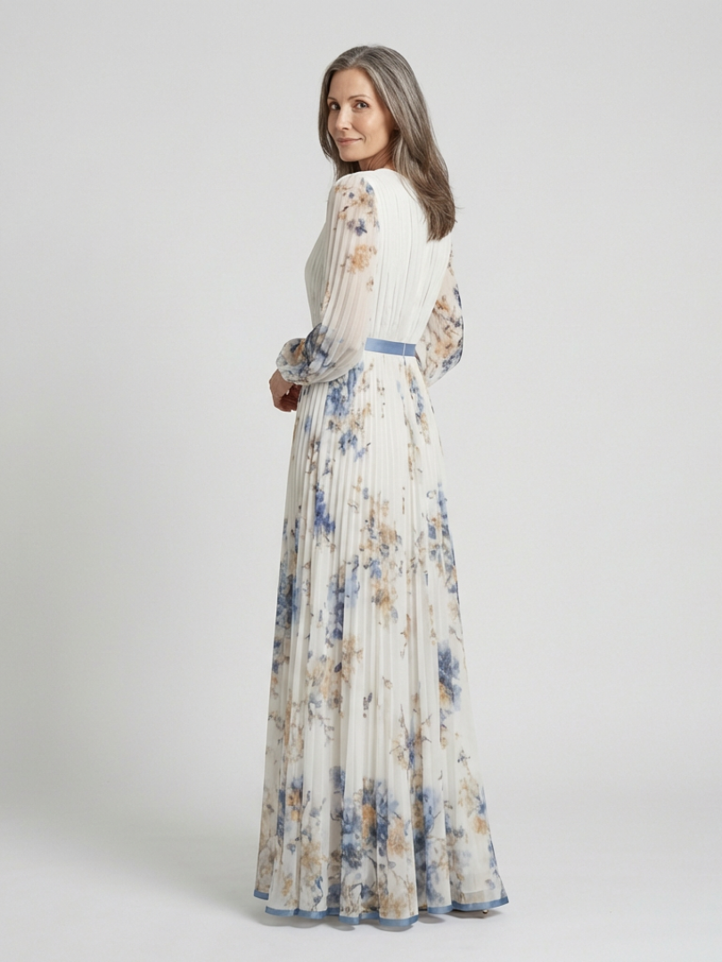 Ivy & Grace™ | Long Sleeve V Neck Floral Maxi Dress