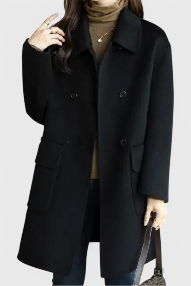 Aveline™ | Classic Double-Breasted Wool Coat