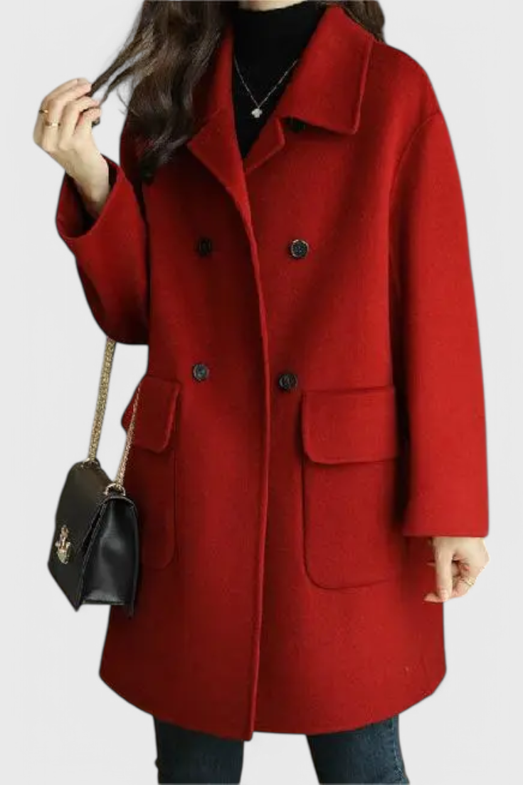 Aveline™ | Classic Double-Breasted Wool Coat