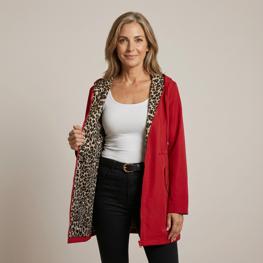 Sabine™ | Reversible Leopard Hooded Coat