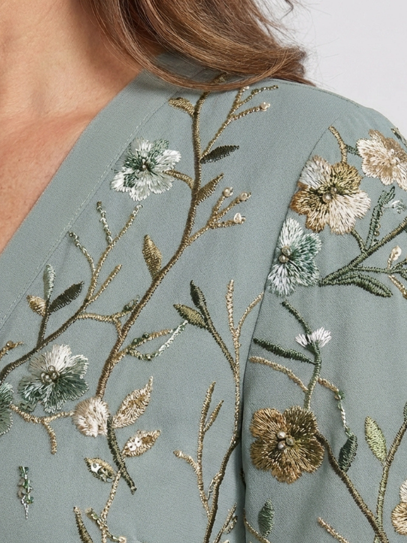 Ivy & Grace™ | Floral V Neck Short Sleeve Maxi Dress