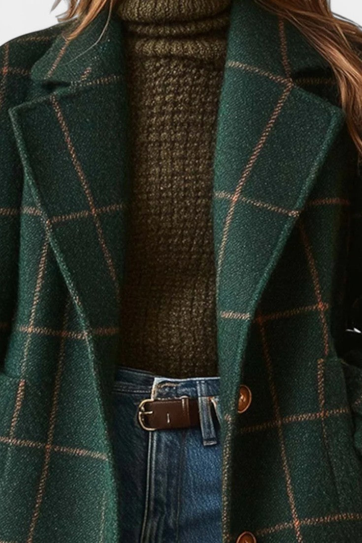Saphira™ | Fitted Check Winter Coat