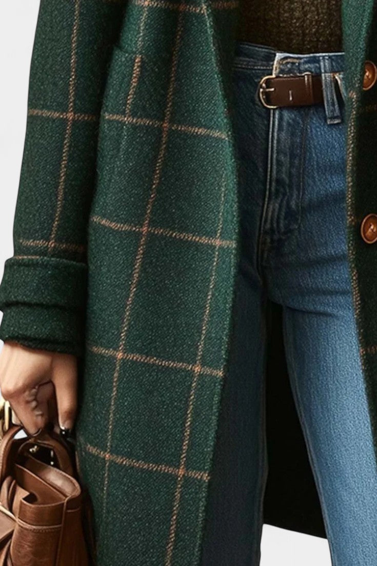 Saphira™ | Fitted Check Winter Coat