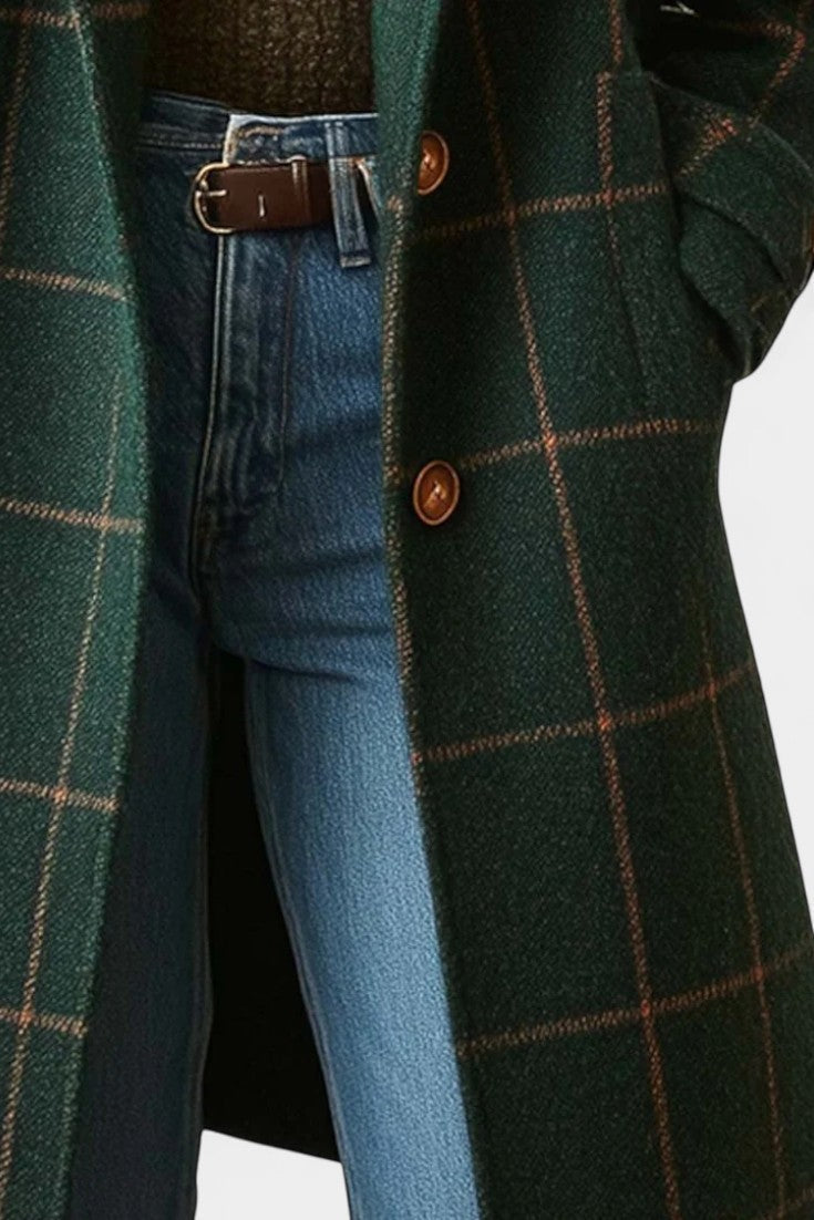 Saphira™ | Fitted Check Winter Coat