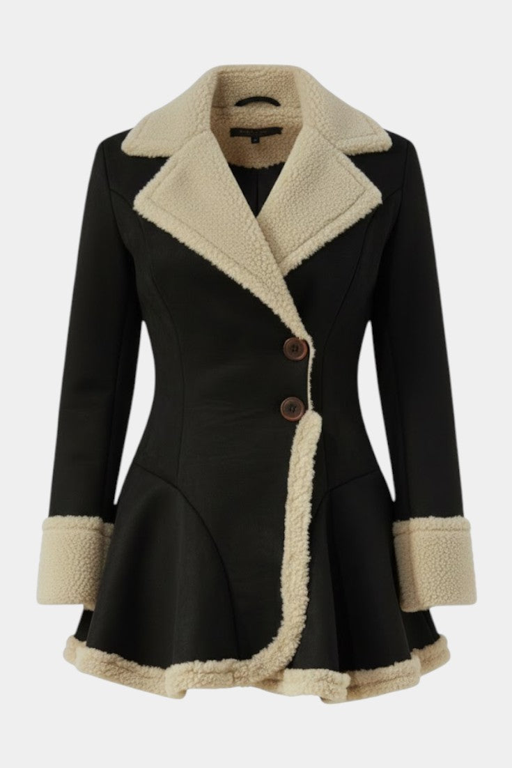 Lucile™ | Faux-Fur Trim Button Coat