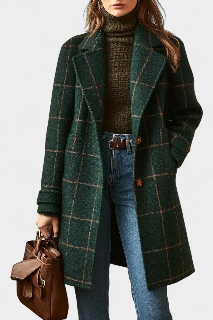 Saphira™ | Fitted Check Winter Coat