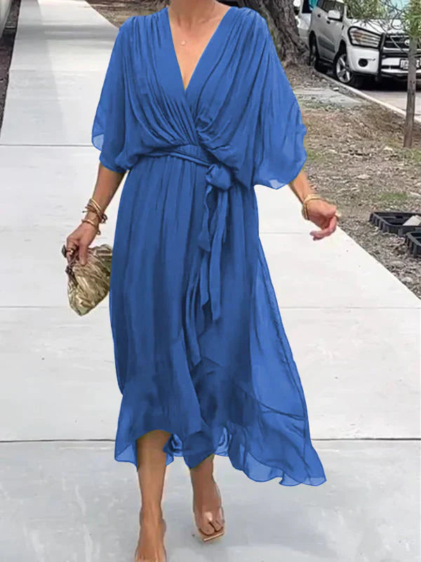 MONICA™ | V-Neck Chiffon Dress