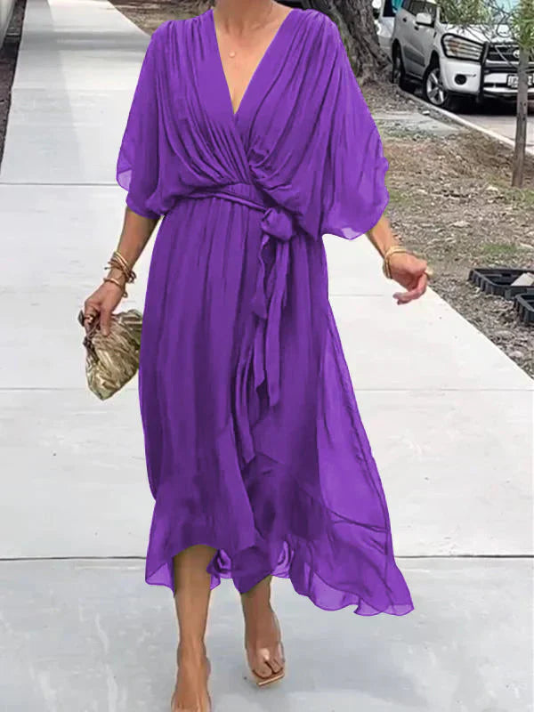 MONICA™ | V-Neck Chiffon Dress