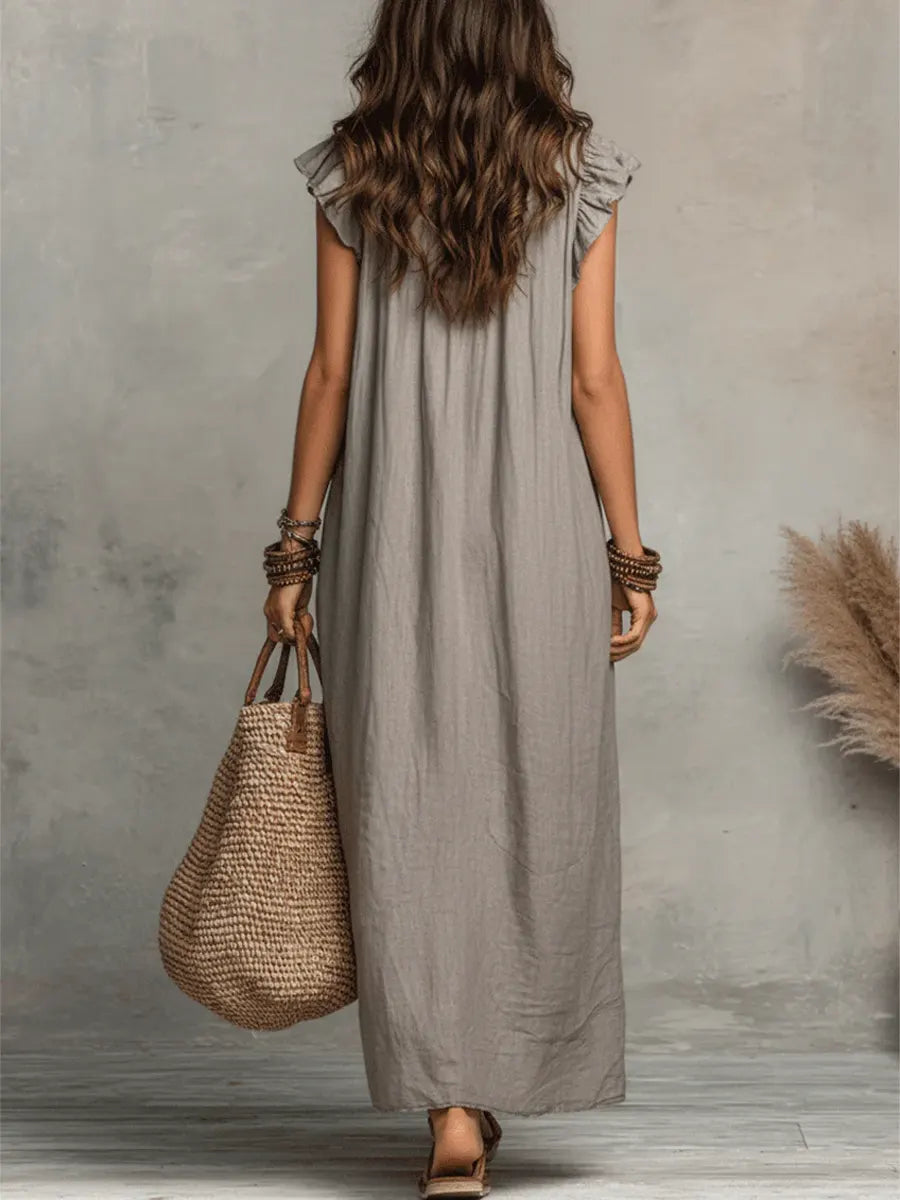 Camelia | Long Bohemian Linen & Cotton Dress