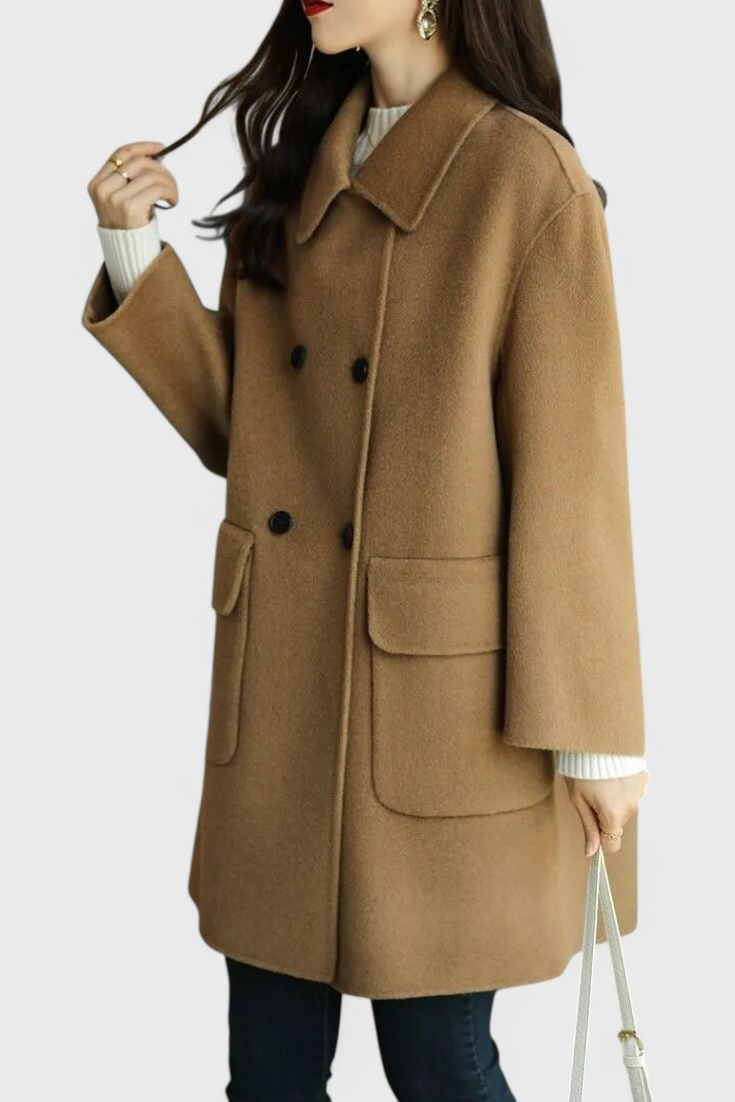 Aveline™ | Classic Double-Breasted Wool Coat