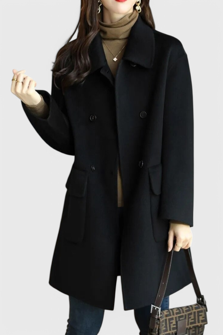 Aveline™ | Classic Double-Breasted Wool Coat