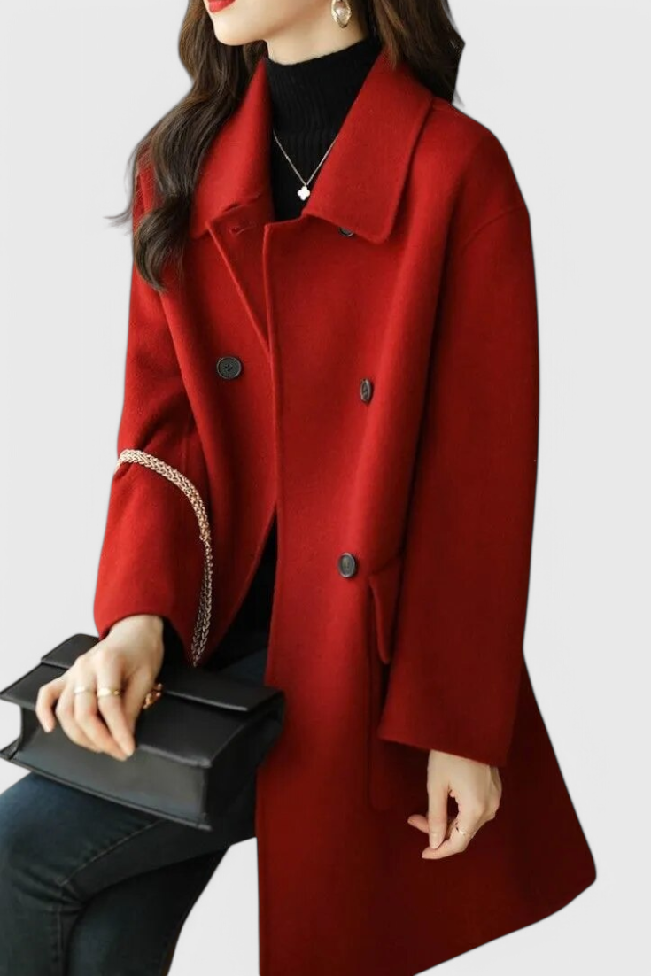 Aveline™ | Classic Double-Breasted Wool Coat