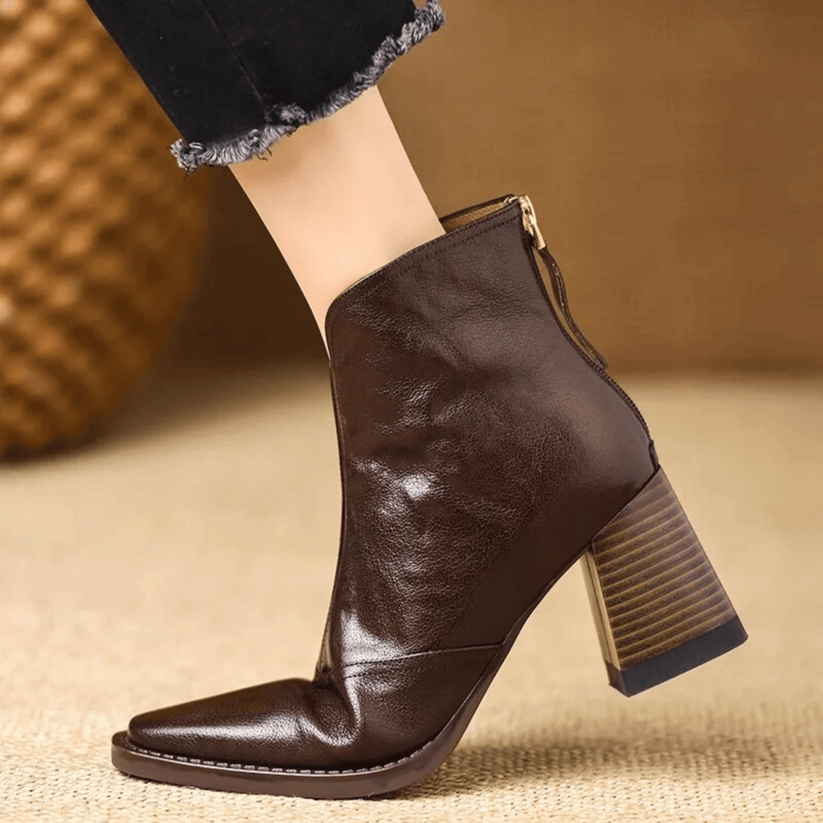 Claudia | Luxury Ankle Boots with Mid-Height Heel